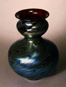 Tiffany vaso duplo em forma de cabaça, Nova Iorque, c.1890 (vidro) de American School