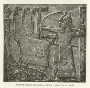 Tiglath-Pileser invadindo uma cidade, o Palácio de Nínive de American School