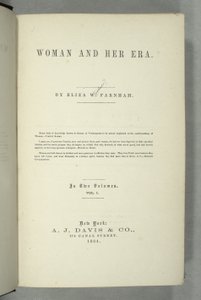 Titlepage de Women and Her Era, de Eliza Wood Farnham (1815-64), publicado em Nova York, 1864 (impresso)