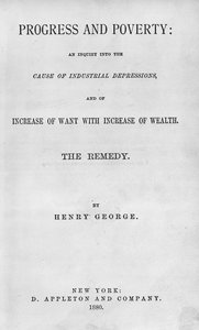 Titlepage to Progress and Poverty por Henry George, publicado em 1880 (impressão) de American School