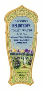 Rótulo de água de toalete, heliotrópio de American School