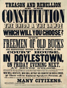 Traição e rebelião ou a constituição, a união e as leis! Qual você escolherá 1861 de American School