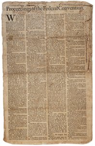 Constituição dos EUA, 10 de setembro de 1787 (ver também GLC 696084) de American School