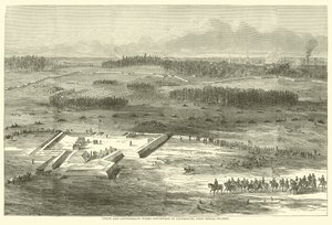 União e Confederado trabalha a sudoeste de Petersburgo, a partir da estação de sinalização, em março de 1865 de American School