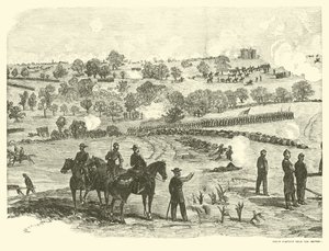 Posição da União perto do centro, Batalha de Gettysburg, 2 de julho de 1863 de American School
