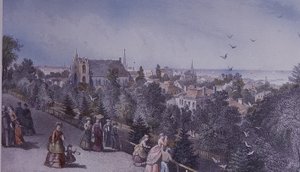 Vista de Reservoir Walk, Cleveland, Ohio, EUA de American School