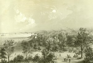 Vista da Lake View House, de Chicago Illustrated, com descrições literárias de James W. Sheahan, publicadas por Jevne & Almini, Chicago, 1866-67 de American School