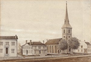 Vista de Petersburgo, Virgínia (aguarela sobre papel) de American School