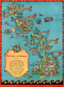 Mapa Turístico Vintage do Havai de American School
