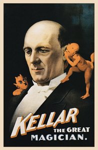 Cartaz vintage de um homem com demónios a sussurrar de American School