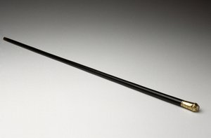 Bengala, c. 1862 (ouro, madeira não identificada e compasso inserido) de American School