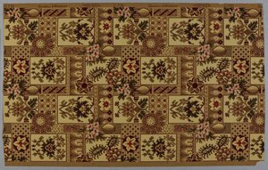 Papel de parede, padrão, ca. 1885. Papel impresso de American School