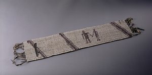 Cinto Wampum, feito por Lenni Lenape Indian people, Pensilvânia de American School
