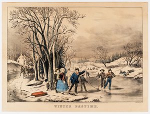 Passatempo de inverno, c.1800-10 (litografia a cores) de American School