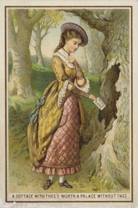 Mulher, entregar, carta amor