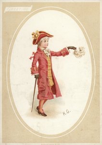 Menino jovem, em, 18º século, traje de American School
