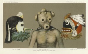 Máscaras de Zuni e Ko-Ye-Me-Shi de American School