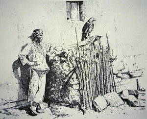 Zuni tribo com uma gaiola de águia de American School