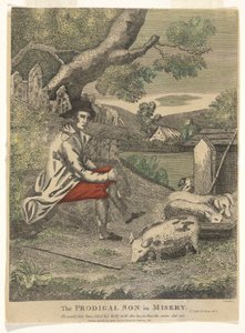 O Filho Pródigo na Miséria (Ele teria desmaiado com as cascas que os porcos comiam - S. Lucas 15 Cap 16v)