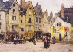Place Plumereau, Tours (litografia a cores)