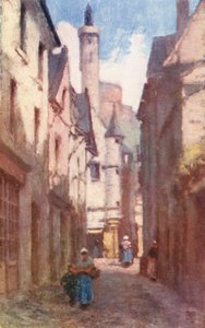 Rue du Grand Carroi, Chinon (litografia a cores)