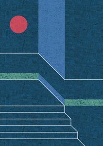 Círculo Vermelho, Degraus Azuis de Amy Louise Baker