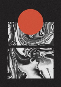 Fluxo de Mármore Sol Vermelho