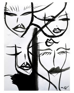 Rostos de Mulheres Abstratos de Amy Straley