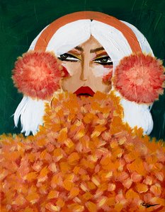 Protetores de orelhas laranja glamorosos de Amy Straley