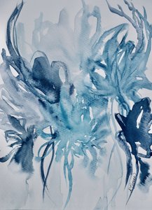 Flores azuis abstratas de Amy Tieman