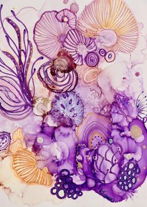 Flor Fantasia Roxa e Dourada de Amy Tieman