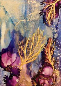 Coral Dourado Vibrante de Amy Tieman