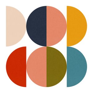 Jogo de cores geométricas da era de meados do século 1 de Ana Rut Bre