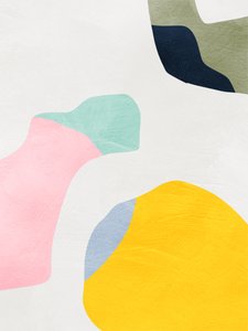 Formas minimalistas em tons pastel de Ana Rut Bre