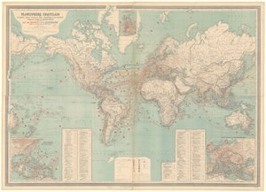 Mapa elétrico e a vapor do mundo de Anatole Châtelain