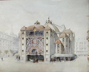 Design para um Teatro Ideal (aguarela sobre papel) de Anatole de Baudot