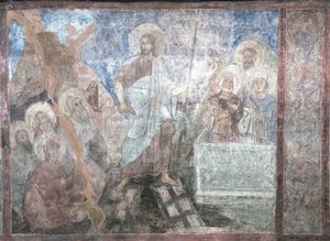 A descida ao inferno de Ancient Russian frescos