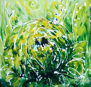 Flor verde vibrante