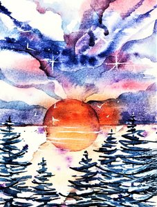 Um pôr-do-sol de inverno vibrante de Anda Bieza