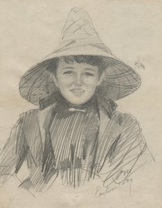 Ada Lymon Woman in a Large Hat, 1887. de Anders Leonard Zorn