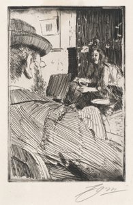 Albert Besnard e seu modelo, 1896. de Anders Leonard Zorn