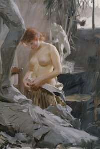No estúdio de Wickstroms de Anders Leonard Zorn