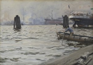 Porto de Hamburgo, 1891 (wc no papel) de Anders Leonard Zorn