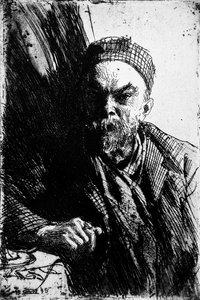 Retrato do poeta Paul Verlaine 1844-1896, 1895 de Anders Leonard Zorn