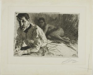 Augustus Saint-Gaudens II (Saint-Gaudens e seu modelo) de Anders Leonard Zorn