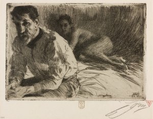 Augustus Saint Gaudens II (Saint Gaudens e seu modelo) de Anders Leonard Zorn