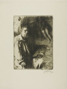 Autorretrato com Modelo II de Anders Leonard Zorn