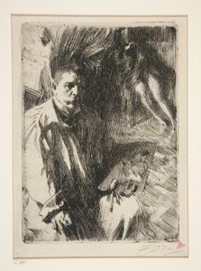 Auto-retrato com Modelo II de Anders Leonard Zorn