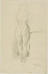 Figura feminina de pé vista por trás de Anders Zorn