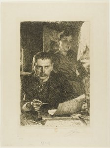 Zorn e sua esposa de Anders Leonard Zorn